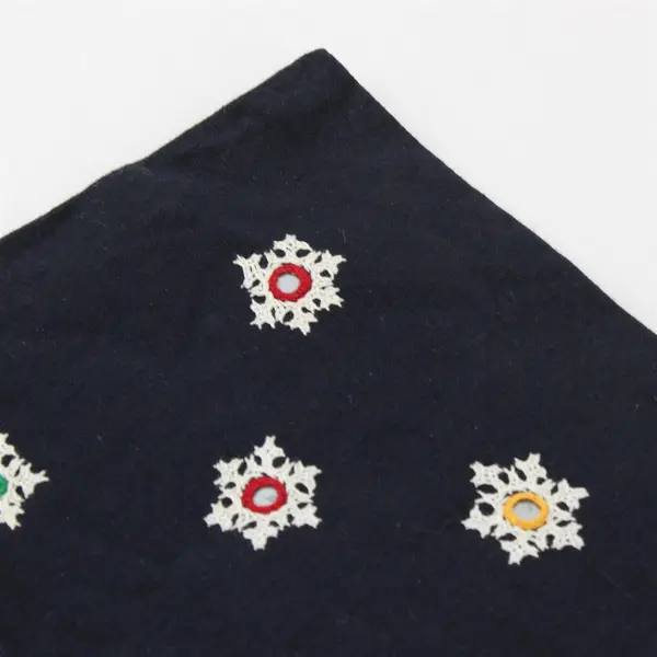Vintage Hand Embroidered Black Boho Pillow Cover 17x17 New Delhi