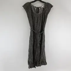 Lauren Conrad Black & White Floral Pattern Knee-Length A-Line Dress Women's Med