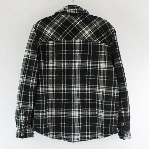 Sage Collective Women's Medium Black White Plaid Sherpa Lined Jacket