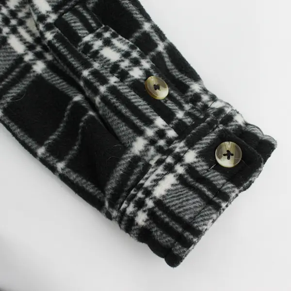 Sage Collective Women's Medium Black White Plaid Sherpa Lined Jacket