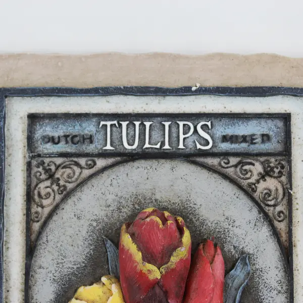 Mary Beth Zeitz Tulip Seed Packet Resin Wall Tile 6"