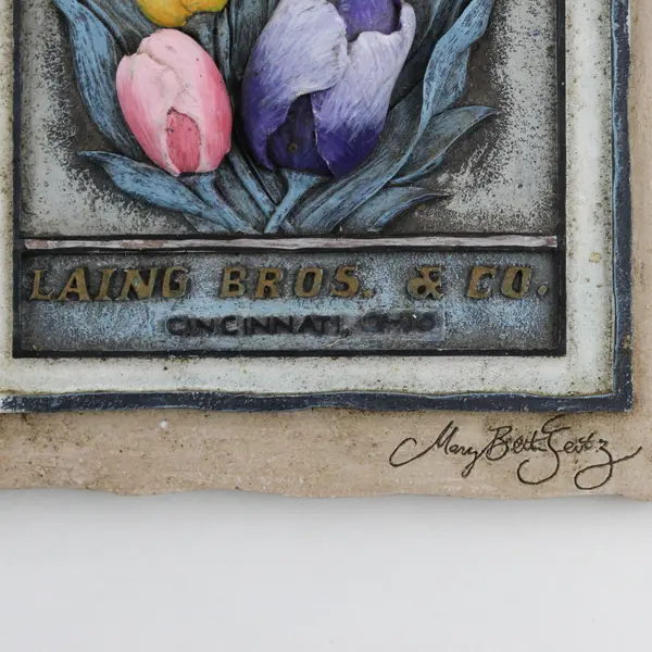 Mary Beth Zeitz Tulip Seed Packet Resin Wall Tile 6"
