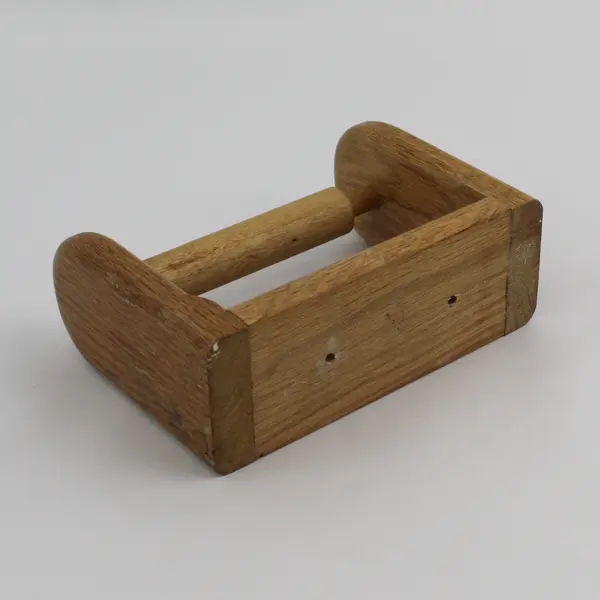 Brown Wooden Wall-Mounted Toilet Paper Holder Bathroom Decor