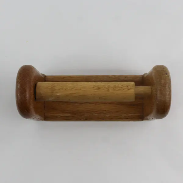 Brown Wooden Wall-Mounted Toilet Paper Holder Bathroom Decor