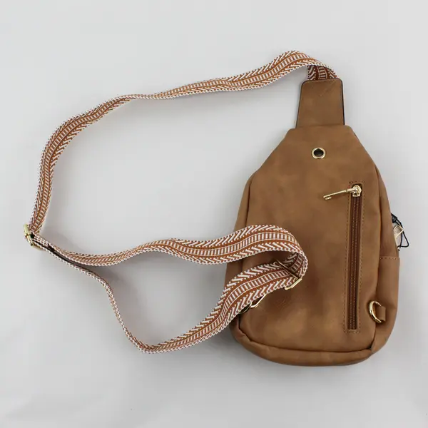 BOSTANTEN Tan Faux Leather Sling Backpack Crossbody Bag NWT BEOF-048