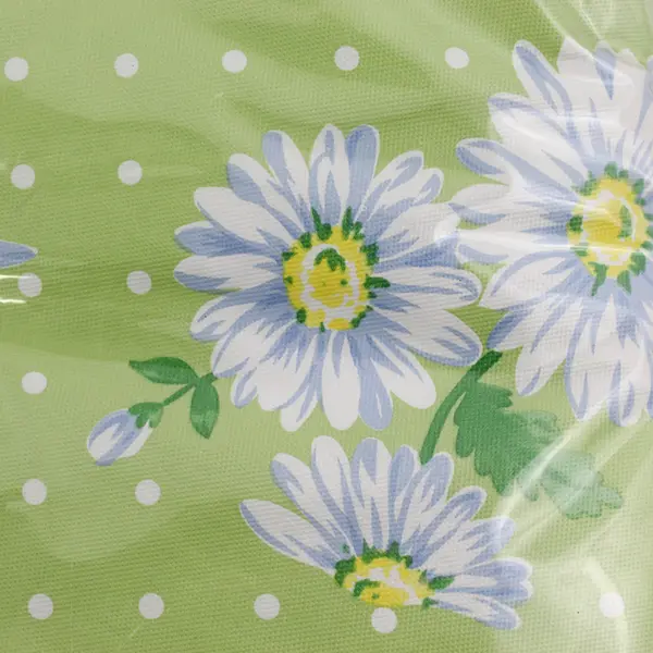 Holiday Home Vinyl Floral Tablecloth, Green Pastel 60" Round New 