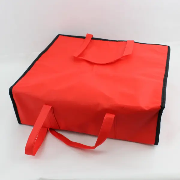 Large Red Insulated Food Delivery Thermal Carrier Bag Zip Closure