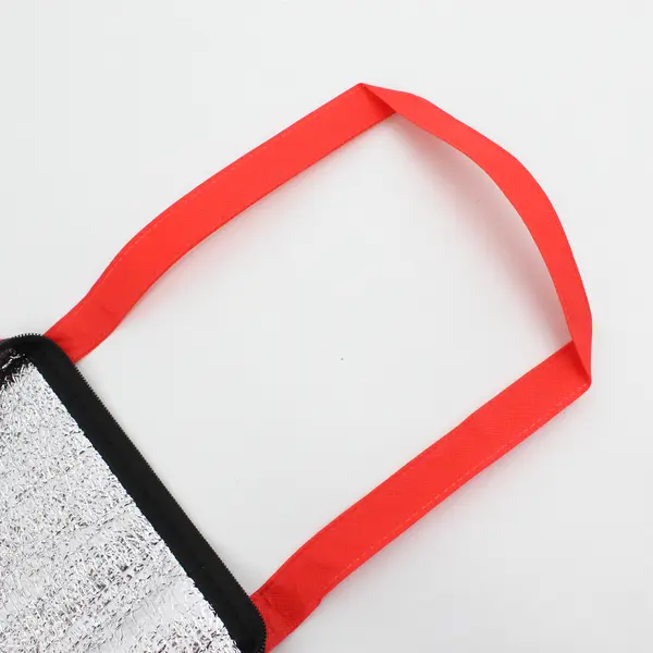 Large Red Insulated Food Delivery Thermal Carrier Bag Zip Closure