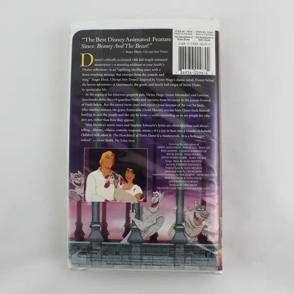 Walt Disney's Classic The Hunchback Of Notre Dame VHS tape 