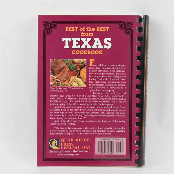 Best of the Best from Texas Cookbook Spiral Bound Paperback