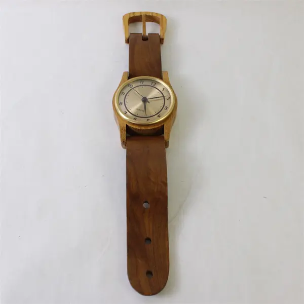 Ostar 6301 Natural Wood Watch Quartz Minimalist Dial Unique Matching Wood Buckle