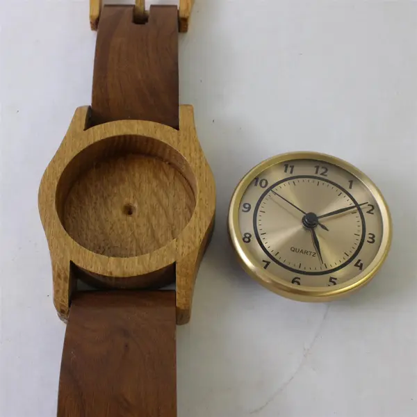 Ostar 6301 Natural Wood Watch Quartz Minimalist Dial Unique Matching Wood Buckle
