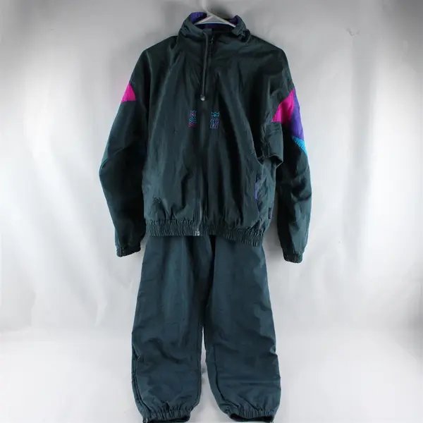 Vintage PUMA 90's Women's S Teal Windbreaker Matching 2-Piece Set