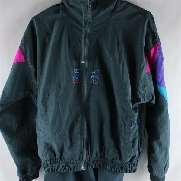 Vintage PUMA 90's Women's S Teal Windbreaker Matching 2-Piece Set