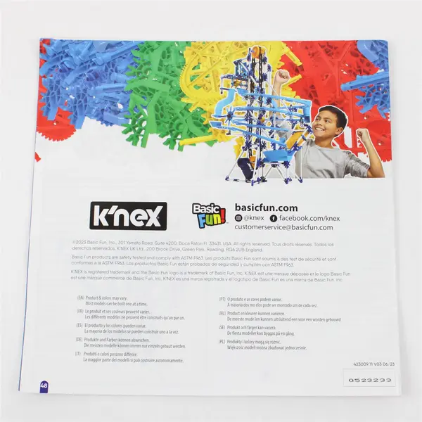 K'NEX 12467 Marble Coaster Run Instruction Book Only Paperback