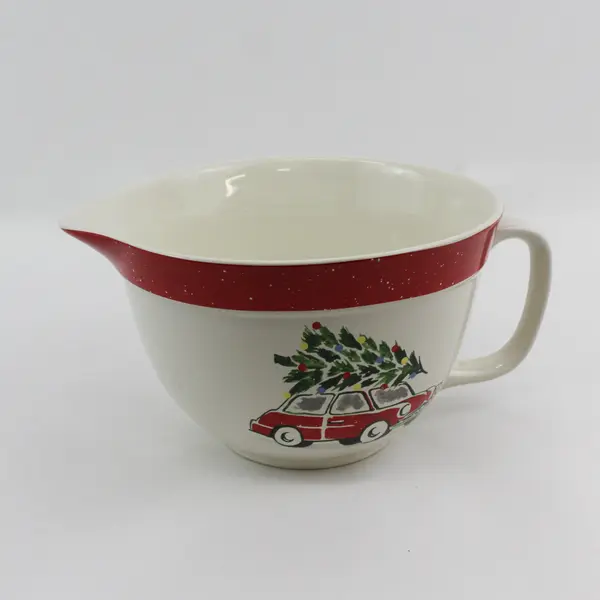 The Bake Shop by Masterclass Lg 2 Quart Batter Mixing Bowl Christmas Holiday