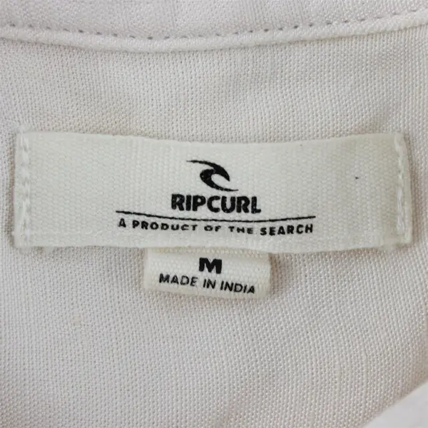 RIP CURL Women's Size M Ivory Beach Embroidered Beach Party Button Up Shirt