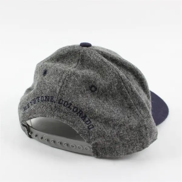 Keystone Colorado Ski Wool Flannel Adjustable Snapback Hat Ball Cap Gray Legacy