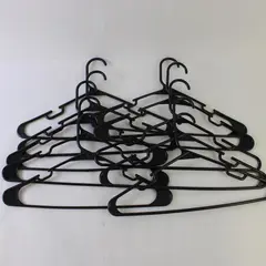 Lot of 10 Black Plastic Clothes Hangers Shirts & Pants Closet Organization