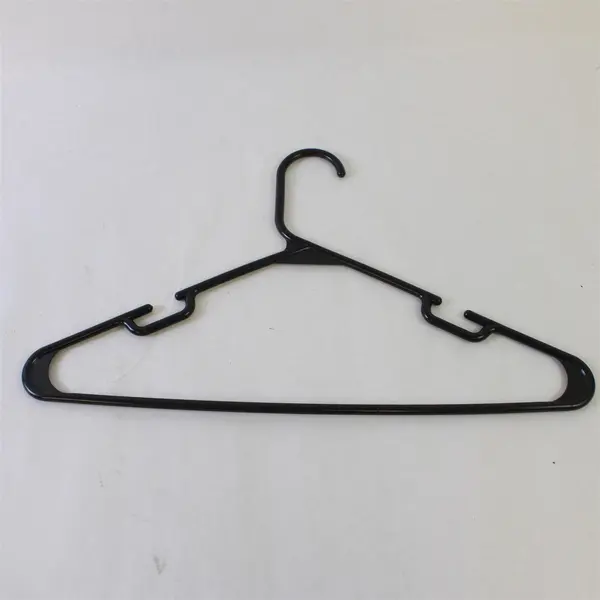 Lot of 10 Black Plastic Clothes Hangers Shirts & Pants Closet Organization