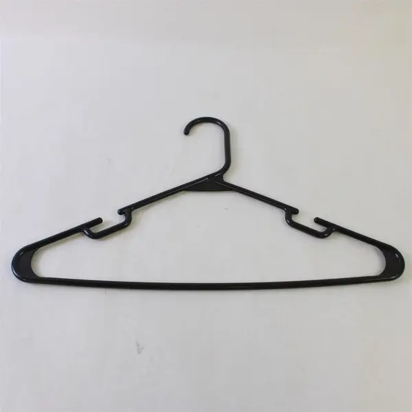 Lot of 10 Black Plastic Clothes Hangers Shirts & Pants Closet Organization