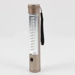 Light Brown Battery Powered Flashlight with Side Lights Magnet 4 AAA Camping