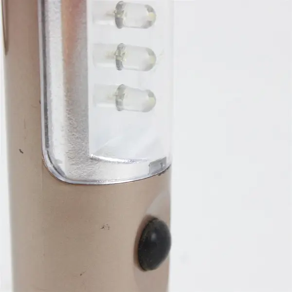 Light Brown Battery Powered Flashlight with Side Lights Magnet 4 AAA Camping