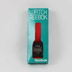 Vintage Reebok Digital Wristwatch Red Canvas Band Original Box For Parts