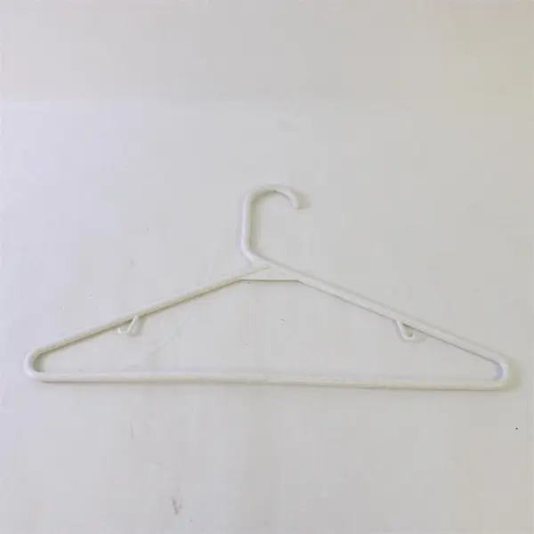 Mixed Lot of 10 White Clothes Hangers with Strap Hooks Plastic