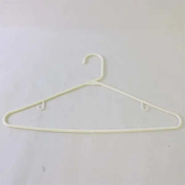 10 White Plastic Clothes Hangers Strap Hooks Closet Organization