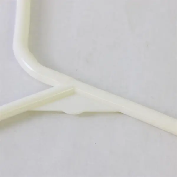 10 White Plastic Clothes Hangers Strap Hooks Closet Organization