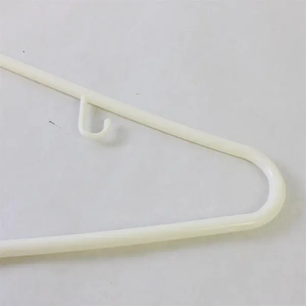 10 White Plastic Clothes Hangers Strap Hooks Closet Organization
