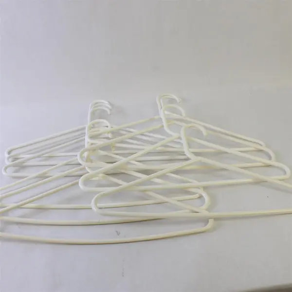 Lot of 10 White Plastic Clothes Hangers Closet Organization
