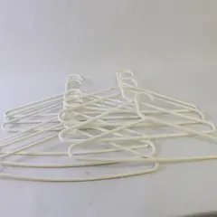 Lot of 10 White Plastic Clothes Hangers Closet Organization