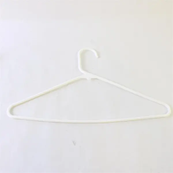 Lot of 10 White Plastic Clothes Hangers for Shirts Pants Closet