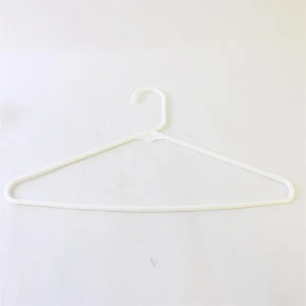 Lot of 10 White Plastic Clothes Hangers for Shirts Pants Closet