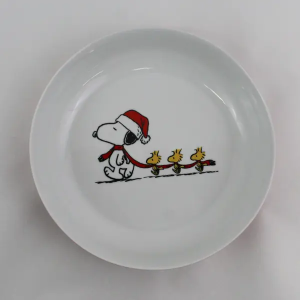 Peanuts Snoopy & Woodstock Christmas Ceramic Serving Bowl 
