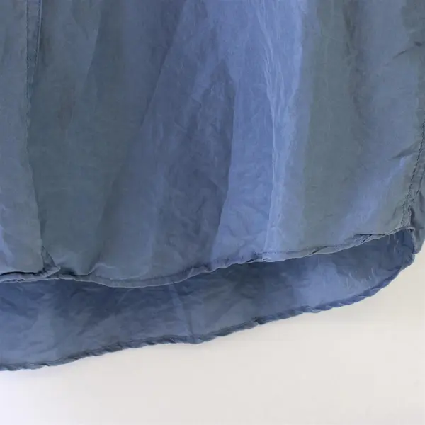 VTG Compagnie Internationale Express Blue Silk Button-Up Women's Medium FLAWED