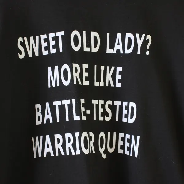 Old Lady Funny Black Crew-Neck Sweatshirt Women's XXXL