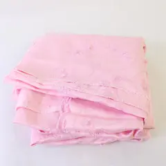Floral Embroidered Pink Scrap Fabric 3 Yds x 29 in DIY Sewing