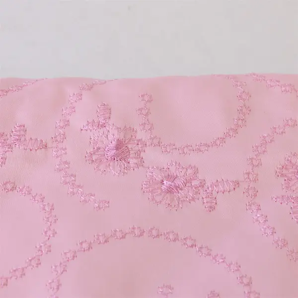 Floral Embroidered Pink Scrap Fabric 3 Yds x 29 in DIY Sewing