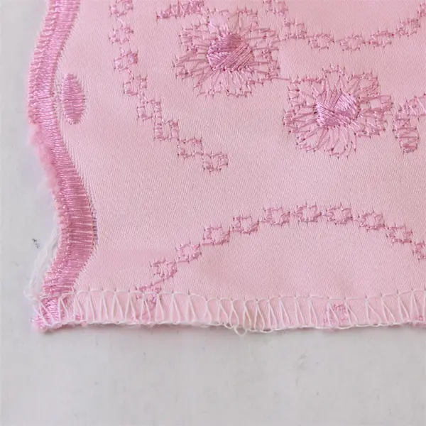 Floral Embroidered Pink Scrap Fabric 3 Yds x 29 in DIY Sewing