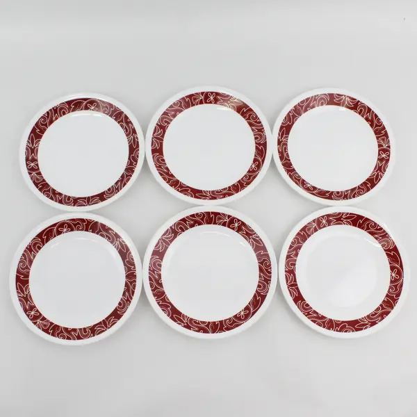 Set Of 6 Corelle Vitrelle BANDHANI Bread Dessert Plates 6 3/4"