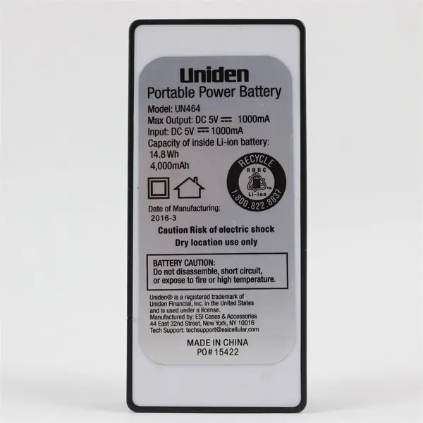 Uniden UN464 Portable Power Battery USB Power Bank