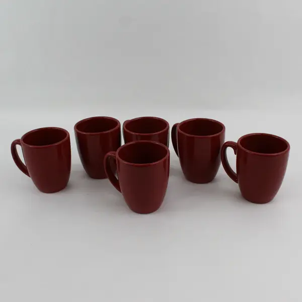 Corelle Coordinates Red Stoneware Coffee Mugs Set of 6 Bandhani