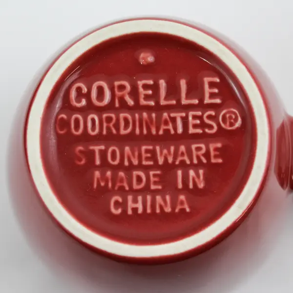 Corelle Coordinates Red Stoneware Coffee Mugs Set of 6 Bandhani