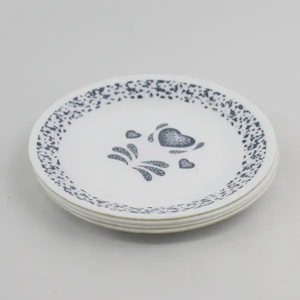 Set of 4 Corelle Blue Hearts Bread Plates