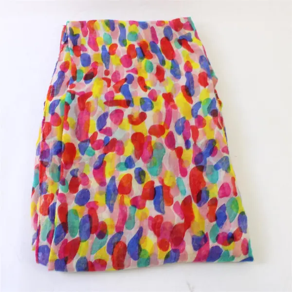 Vibrant Multicolor Blob Print Lightweight Loop Scarf 8" x 34"