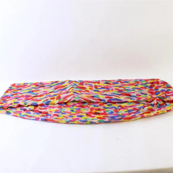 Vibrant Multicolor Blob Print Lightweight Loop Scarf 8" x 34"