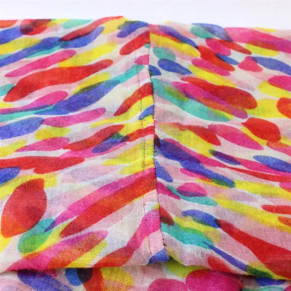 Vibrant Multicolor Blob Print Lightweight Loop Scarf 8" x 34"